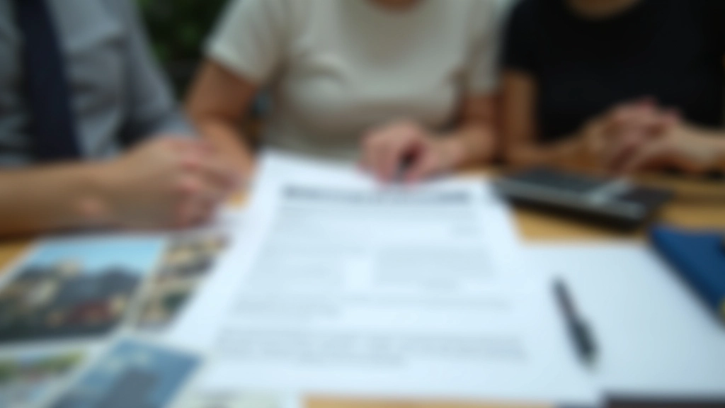 Apartment lease agreement document with pen and calculator on wooden desk, morning light