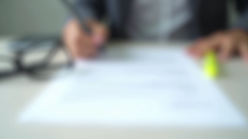 Close-up of pen on rental contract with sections highlighted and annotated by tenant